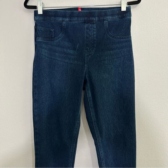 SPANX Jean-Ish Skinny Dark Wash Leggings Jeans Size Medium - Picture 6 of 12